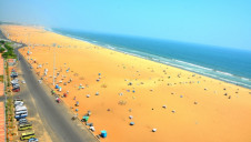 The beach at Chennai, in the Bay of Bengal, nearby the site of the new desalination plant at Nemmeli